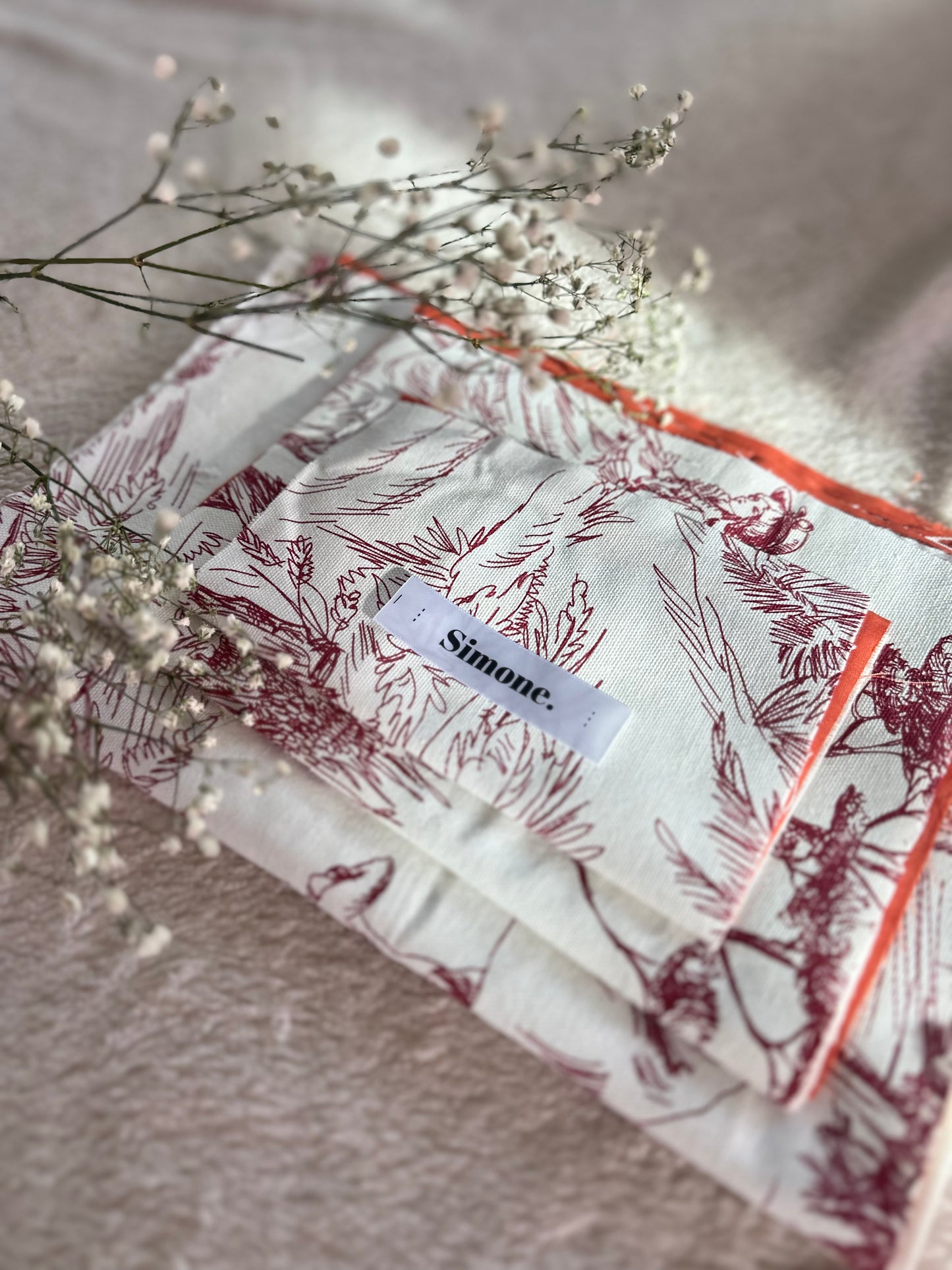 Trousse Matelassée "Jouy Bordeaux"